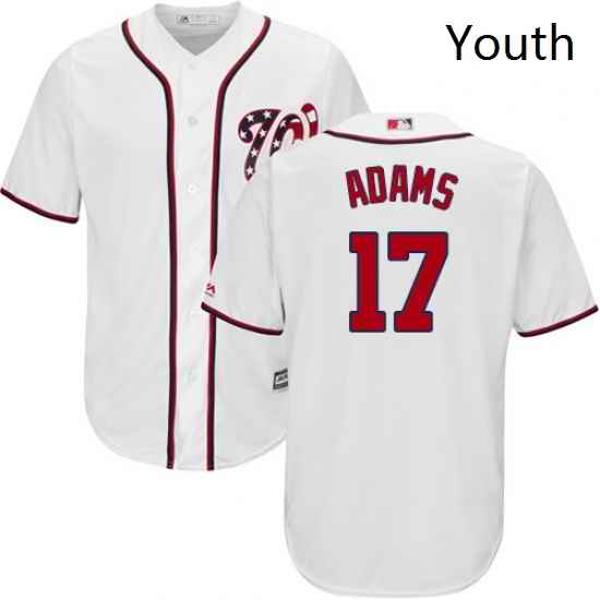 Youth Majestic Washington Nationals 17 Matt Adams Replica White Home Cool Base MLB Jersey